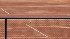 Ball on a tennis court
